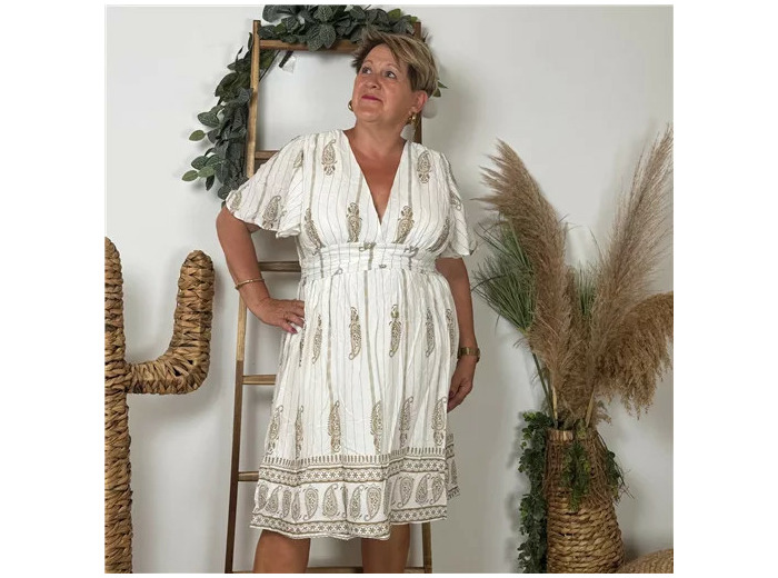 K158- Robe Maëlle (T40-T48) (blanc)