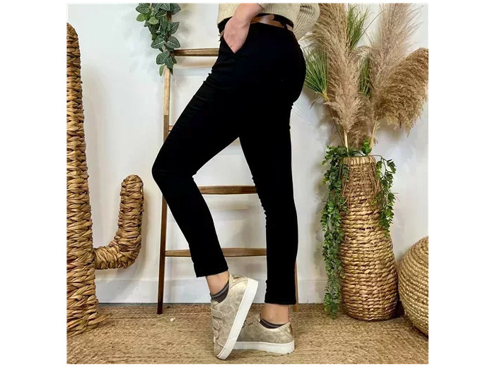 L799- Pantalon Stretch (T36-T46) 🇮🇹 (noir)