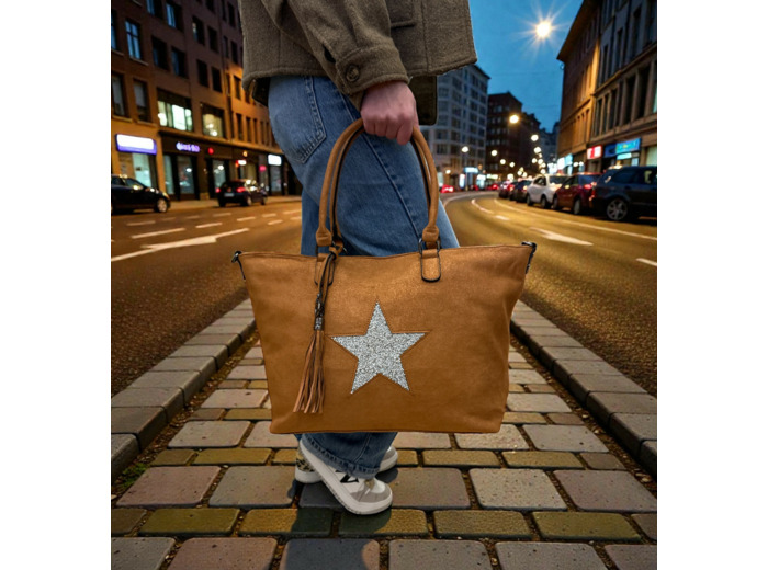 Sac cabas Camel - Stella - mandoline