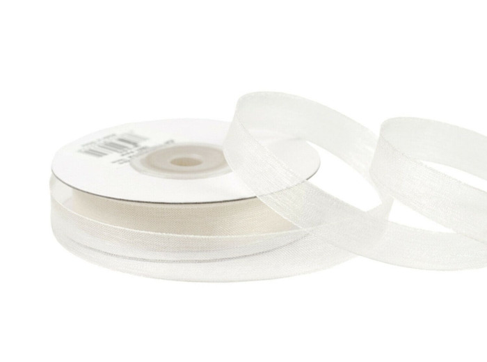 Ruban organza 12 mm de large bobine de 25 metres de long ivoire