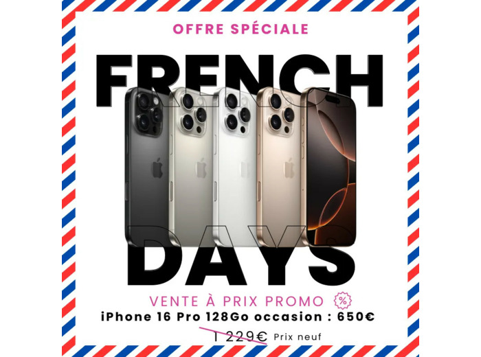 FRENCH DAYS - iPhone 16 Pro 128Go - Occasion à seulement 650€