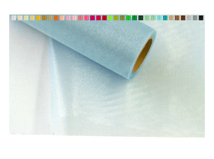 Tissus organza 16 cm de large 9 metres de long colori bleu ciel