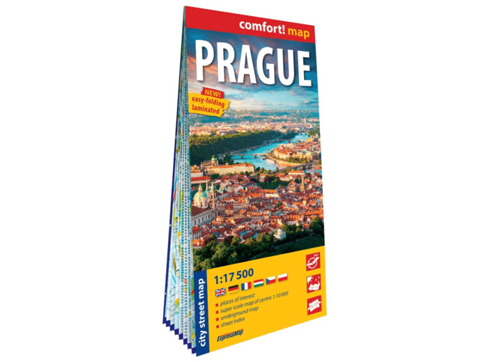 PRAGUE 1/17.500 (CARTE GRAND FORMAT LAMINEE - PLAN DE VILLE)