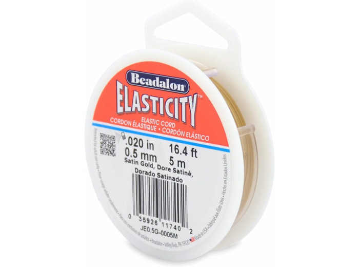 Fil elastique Beadalon 0,5 mm de diametre Dore 5 m
