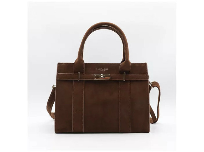 P399- Sac porté main aspect Daim Flora & Co (marron)