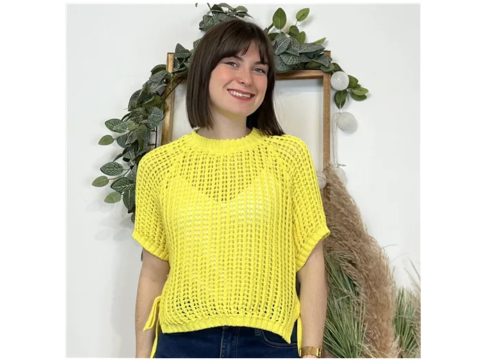K478- Pull Grosse Maille (Tu) 🇮🇹 (jaune)