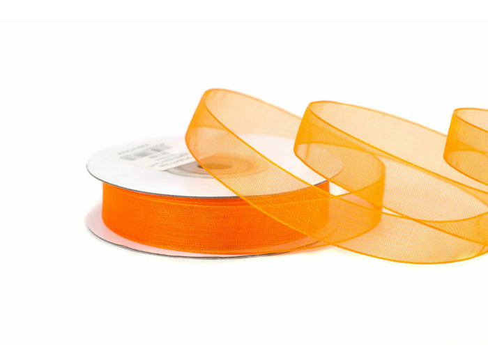 Ruban organza 12 mm de large bobine de 25 metres de long orange
