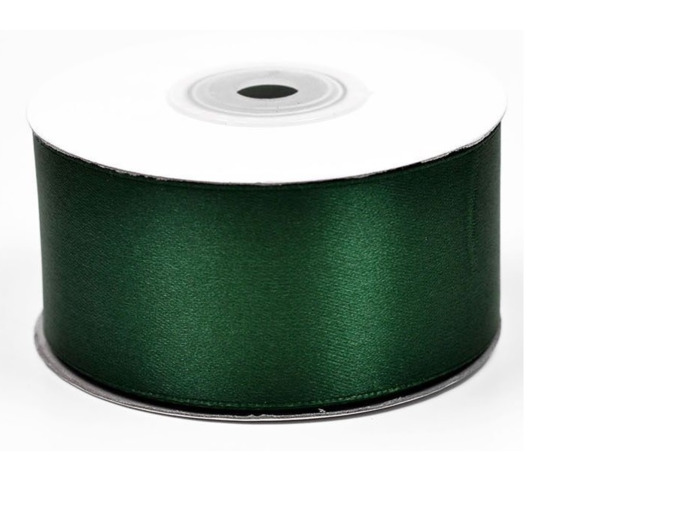 Ruban satin 38 mm de large bobine de 25 m vert tres fonce 587