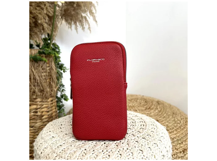 P461- Pochette Téléphone Flora&Co (rouge)