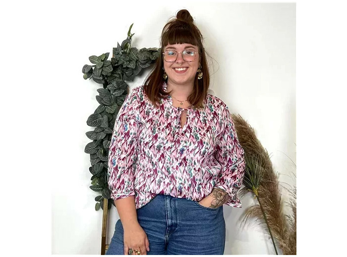 Z793- Blouse Christy Satinée (T44-T52) (fuchsia)