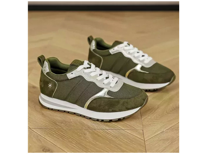 R402- Sneakers Moow tricolore (T36-T41) (kaki)