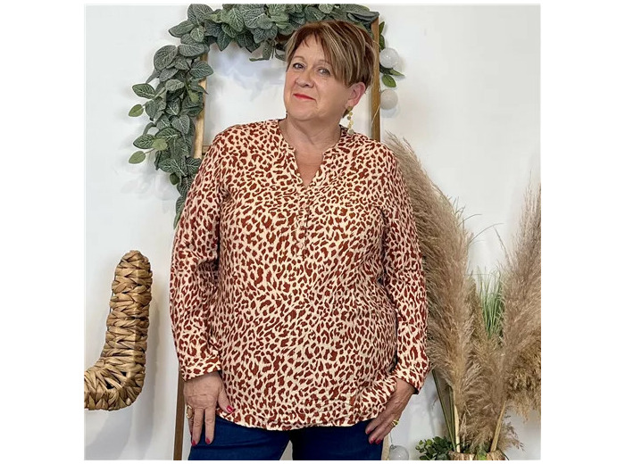Z078- Blouse Christy "Léopard" (T44-T52) (rouille)