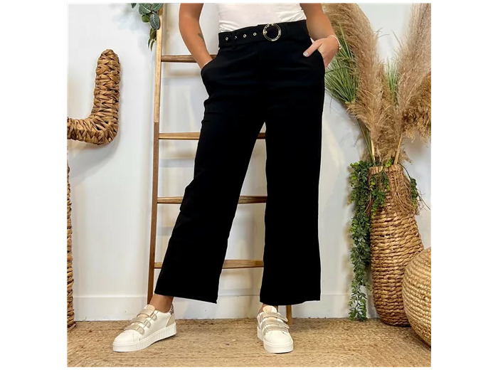 L752- Pantalon Tailleur Taille Haute (T36-T42) (noir)