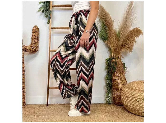 L755- Pantalon ZigZag (Tu) 🇮🇹 (noir)