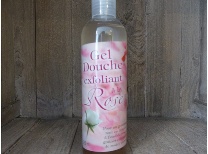 Gel douche exfoliant à la rose (250ml)