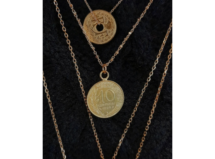 colliers pièces en plaqué or