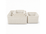 Lot de 4 Paniers de Rangement Effet Bouclette