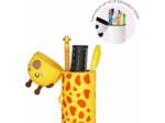 Legami - Kawaii Étui École 2 en 1 en Silicone Souple, Porte-stylos de Table, Fermeture à Glissière, Stylos Crayons Feutres GIRAFFE
