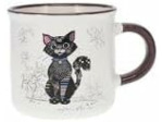 KIUB Mini mug timbale expresso avec des animaux - motif chat noir - Hauteur 6,5CM - porcelaine fine