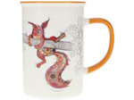 KIUB Mug avec des animaux de la ferme , des bois et des montagnes - motif écureuil sur sa branche- matière porcelaine fine - contenance 360ML