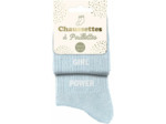 Chaussettes duo à paillettes Girl power