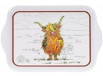 KIUB Mini Plateau avec des animaux - motif vache écossaise - mélamine de qualité - Taille Mini 14 * 21 CM