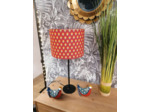 Lampe plumes de paon rouges