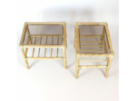 Paire de tables en rotin