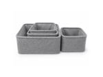Lot de 4 Paniers de Rangement Effet Bouclette