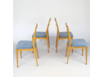 Ensemble de chaises scandinaves velours bleu