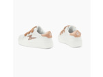 Baskets éclair blanc et rose gold à scratchs - Bonnie - Vanessa Wu