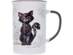 Kiub Grand mug avec des animaux - motif chat noir assis tranquillement - matière porcelaine fine - contenance 360ML