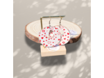 Boucles d'oreilles tissu sur support bois