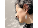 Boucles d'oreilles tissu sur support bois