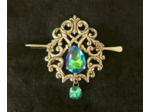Fibule "OLIS" verte et bleue