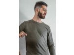 T shirt manches longues en lin bio homme - kaki
