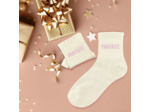 STC - Paire DE Chaussettes Paillettes Parfaite Femme, Beige à paillettes, 36-42