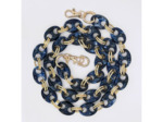 Chaine grosse maille avec pad universel - serie FIRENZE-BLEU&OR- 1.2M