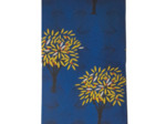 Tissu wax motifs arbres bleu jaune