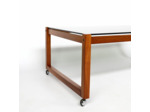 Table basse en teck et verre fumé