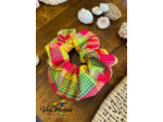 Chouchou / scrunchie en tissu madras multicolore (neuf)