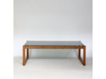 Table basse en teck et verre fumé