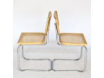 Paire de chaises en cannage et chrome
