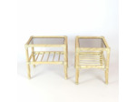 Paire de tables en rotin