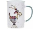 Kiub Grand mug avec des animaux - motif bouquetin au sommet de sa montagne - matière porcelaine fine - contenance 360ML