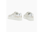 Baskets éclair beige et argent zébré à scratchs -  Laurine  - Vanessa Wu