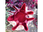 Tapis pieds au sec - Floral rouge et moutarde - Rouge