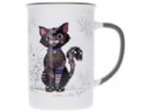 Kiub Grand mug avec des animaux - motif chat noir assis tranquillement - matière porcelaine fine - contenance 360ML