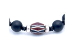 Bracelet unisexe onyx, perle vénitienne en verre et argent