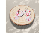 Boucles d'oreilles tissu sur support bois
